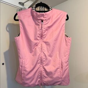 Vintage Burberry Pink Gilet with Check Interior